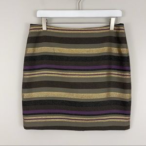Banana Republic Metallic Stripe Mini Skirt